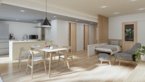 美しい神戸の街を望むマンションリノベーション　イメージパース